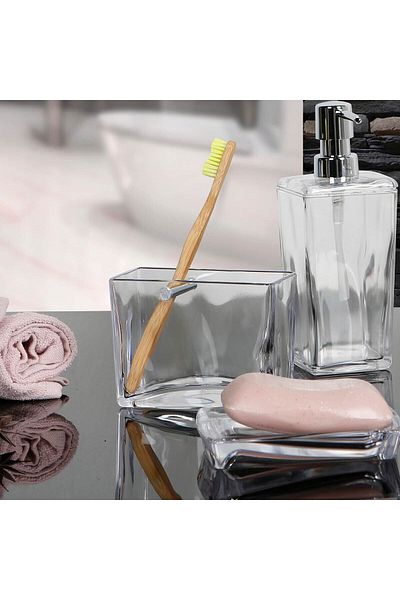 almital mobilya aksesuarları furniture accessories Set de baie Paris din 3 piese, dozator de săpun lichid, dozator de săpun solid, suport pentru periuță de dinți