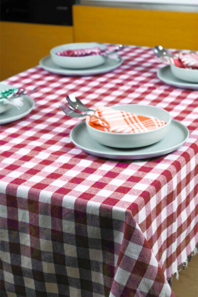 Medi Home Çok Amaçlı Sofra Bezi & Piknik Örtüsü & Masa Örtüsü Ekose Pötikare Desenli