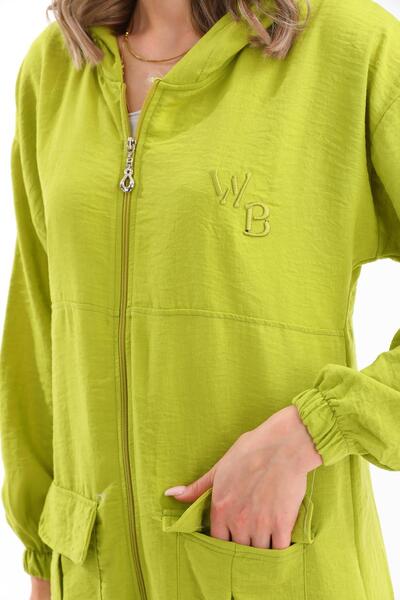 WestBound Green Women's Hijab Summer Trench Trousers Top and Bottom Set