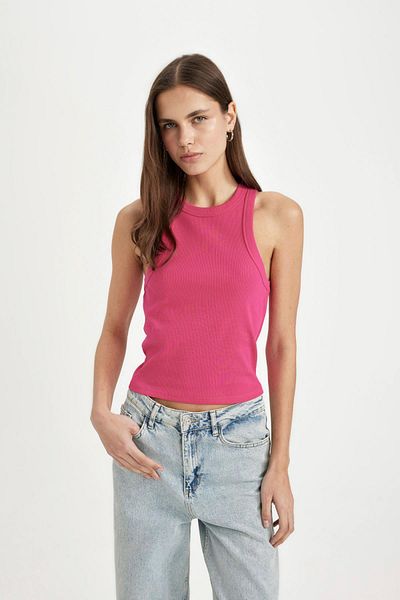 DeFacto Slim Fit Halter Neck Ribbed Camisole Tank Top C4078AX24SP