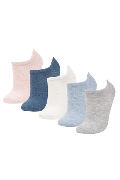 DeFacto Woman's 5-Piece Cotton Sneaker Socks B8451axns