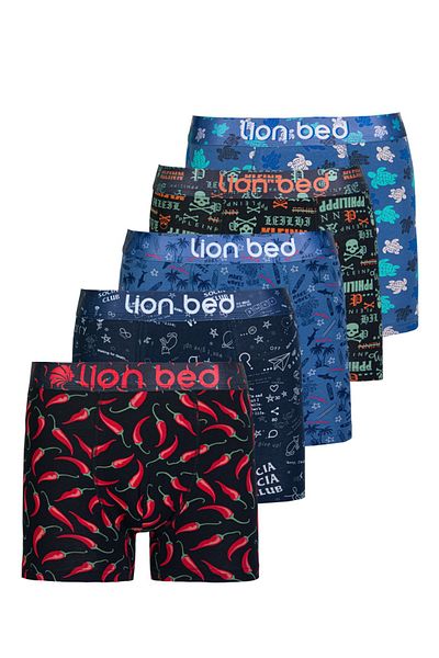 Miss Blue Moon Men's Boxers Cotton Patterned Premium 5 Pack 4000