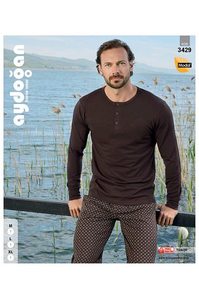 Aydoğan AYDOĞAN 3429 MEN'S MODAL PATLI U.SLEEVE PJ SET