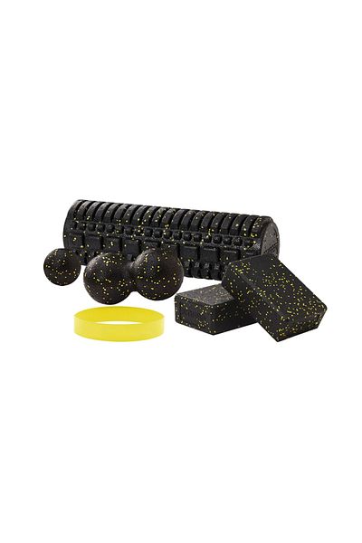 Wallzon Massage Set/Pilates and Yoga Set/Foam Roller 45cm/Yoga Block (2 Pieces)/Massage Balls/Resistance Rubber