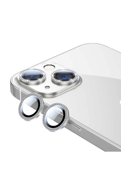 Solid Iphone 13 Uyumlu Taşlı Kamera Lens Koruma Koruyucu