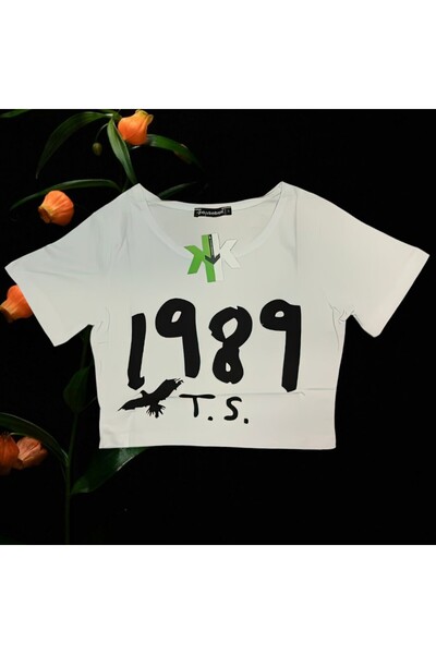 FG KONNİCHİWA Έντυπο γράμμα Γυναικείο Crop κοντομάνικο μαύρο χρώμα Μπλουζάκι ...