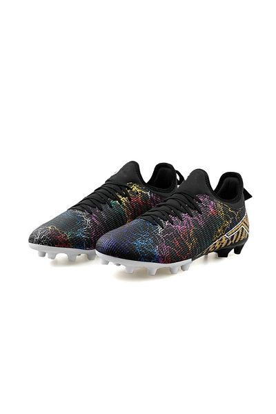 Anıl Ayakkabı Play Mk 241 - 129 Black Patterned Anatomical Sole Turf Football Shoes