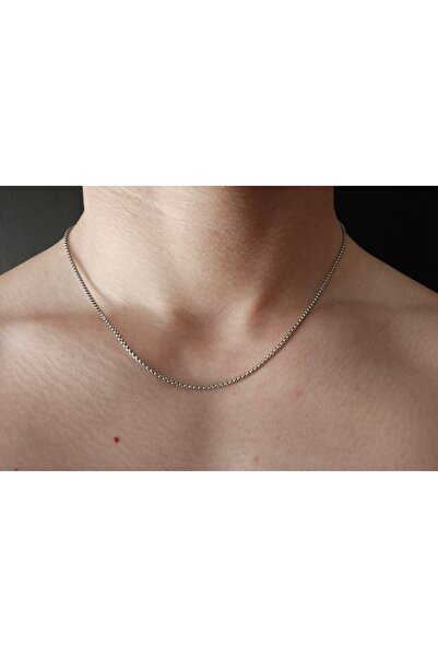 LE&DA Accessory قلادة فولاذية فضية سميكة غير قابلة للتشوه للجنسين