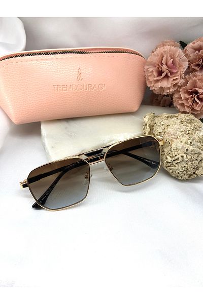 Di Caprio Kent Retro Light Brown Women's Sunglasses