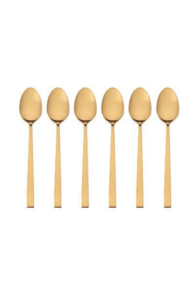 ASTERA 6 قطع بورلاند ملعقة حلوى ذهبية غير لامعة مقاس 16 سم