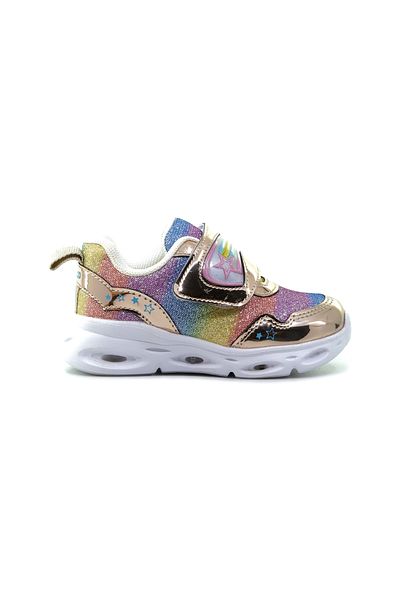Vicco VICCO Continent Girl's Lighted Sports Shoes - 22-30 (23Y 346.181 PK Gold)