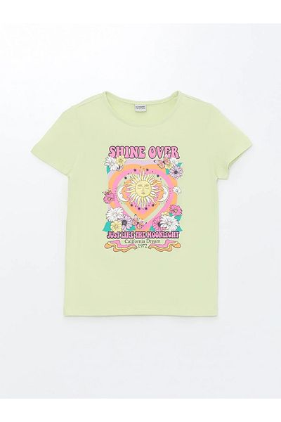 LC Waikiki LCW Kids Crew Neck Printed Short Sleeve Girls' T-Shirt and Leggings
