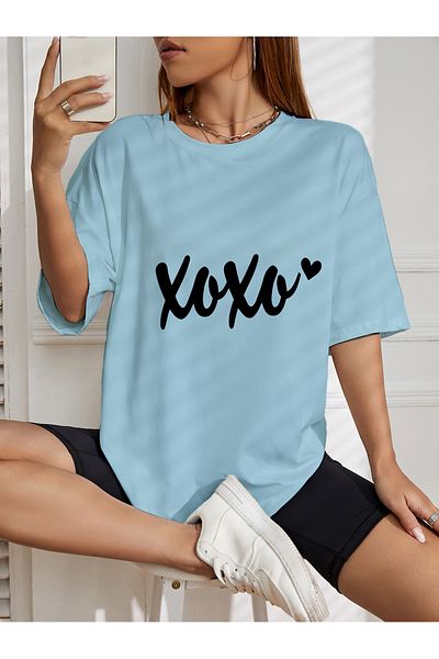 aynewmoda тениска с щампа Xoxo oversize