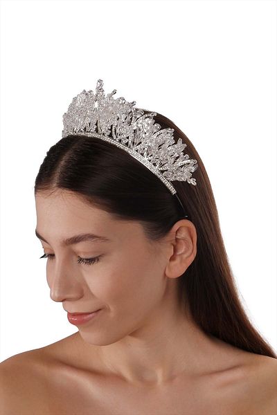 Hayalperest boncuk Zircon Bridal Crown Ideal Choice for Sparkling Wedding Gowns