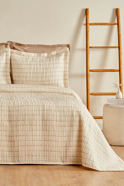 Karaca Home Σετ Άνεσης Διπλού Κρεβατιού Ζακάρ Peitra Beige