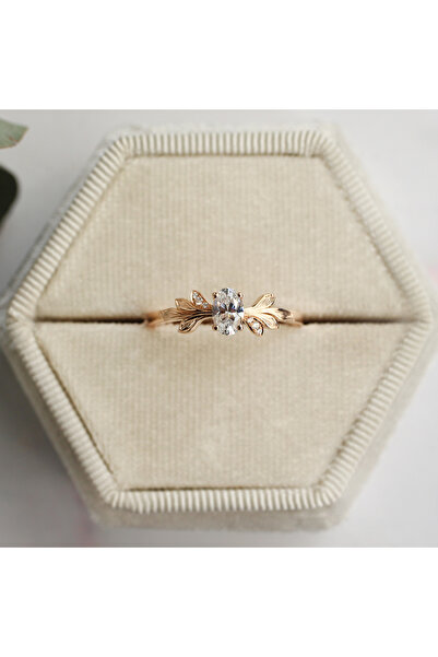 INZA mücevherat 0.42 CT Vintatge Dal Pırlanta Yüzükk