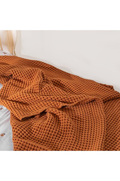 Casadora Baby 100% Cotton Single Thick Waffle Throw Blanket - Cinnamon - 160 X 220 Cm