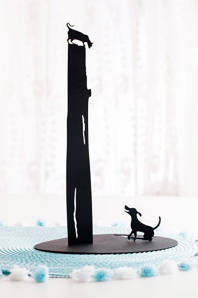 Doreline Dog Motif Desktop Decorative Napkin Holder Towel Holder Black (size:20 X 31)