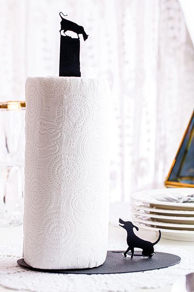 Doreline Dog Motif Desktop Decorative Napkin Holder Towel Holder Black (size:20 X 31)