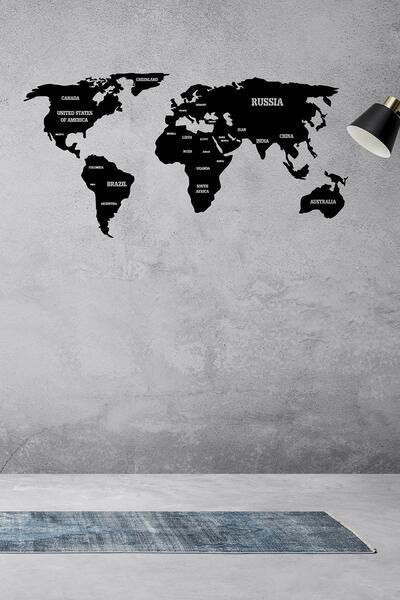 Doreline Doreart World Map 4 Metal Duvar Tablosu, Ev Ofis Duvar Panosu