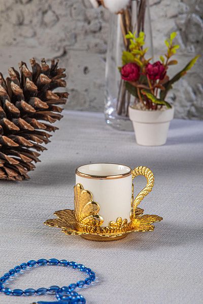 Sena Gilded Porcelain Drip Coffee Cup (337-Y)