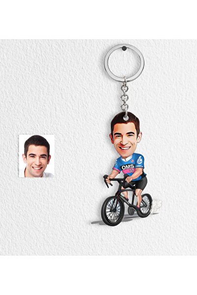 Bk Gift Kişiye Özel Bay Bisiklet Sürücüsü Karikatür Anahtarlık