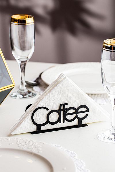Doreline Coffee Motif Desktop Decorative Napkin Holder Towel Holder Black (dimension: 12 X 6)