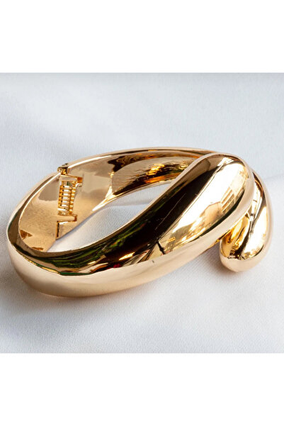 NV Jewellery Altın Kaplama Kelepçe Bilezik Gold Kalın Bloom Bileklik