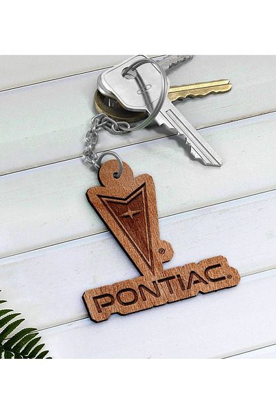 Bk Gift Wooden Keychain with Pontiac Logo-1
