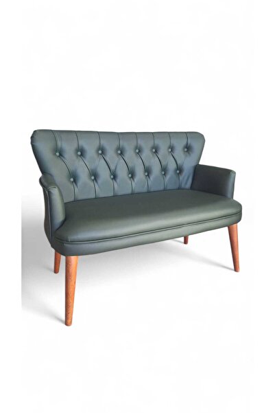 ARYANS HOME Yeşil Deri Ahşap Ayaklı Ofis Koltuk Takımı Büro Koltuk Ve Kanepeleri Deri Ofis Büro Mobilyası