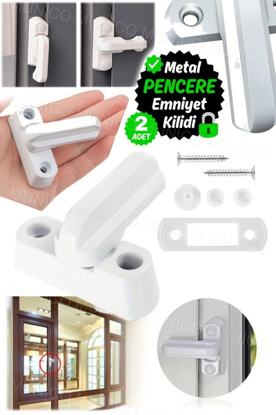 Munico 2 Adet Güvenlik Araçları Buzdolabı Dolap Kanat T-Kilidi Emniyet Kilidi...