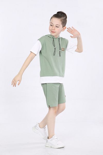 MORNIO Boy's T-shirt and Shorts 2 Piece Set Vf24kmr5103738