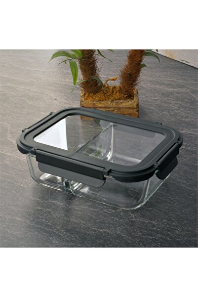 Tohana Kilitli Cam Saklama Kabı İki Bölmeli