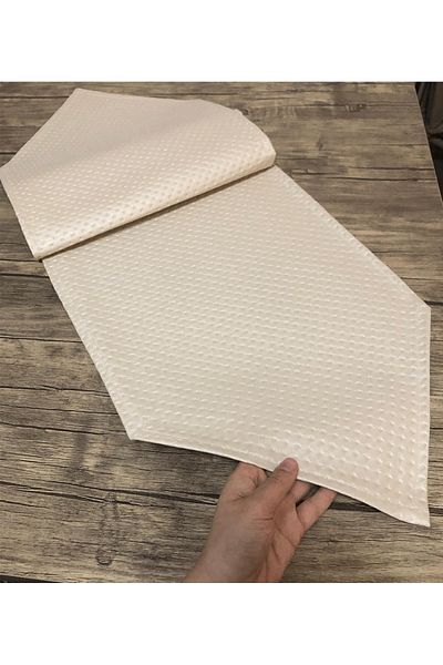 turkanlarhome Διακοσμητικό Δερμάτινο Runner 115x33 εκ. κρέμα με σχέδιο