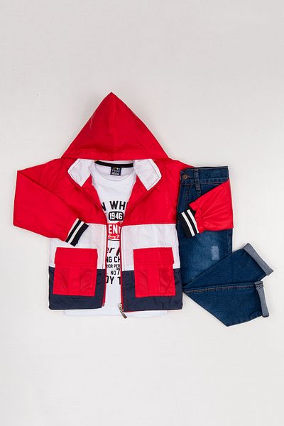 Hola Kids Boy's Raincoat-pants and T-shirt 3-Piece Set Hlk5060154