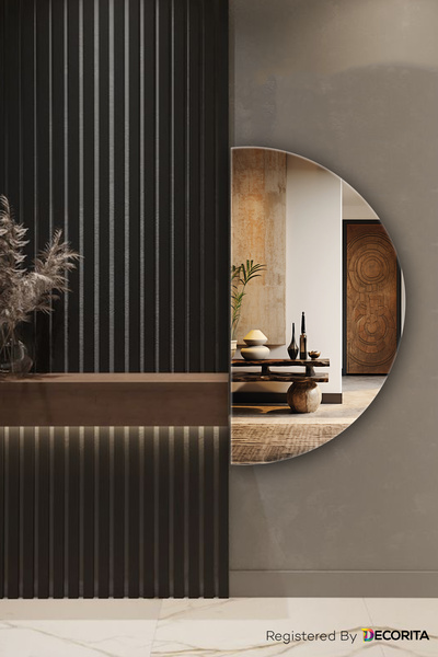 Decorita Ayna | Düz Ayna | Yarım Ay Ayna | 50cm x 92cm