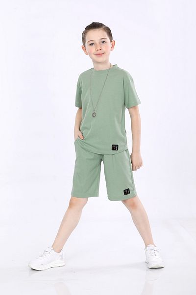 MORNIO Boy's T-shirt and Shorts 2 Piece Set Vf24kmr5104142