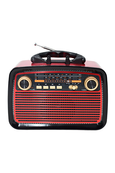 güvenlisepet KTF 1467 Nostalji Radyo Led Fener Işıklı Bluetooth Hoparlör USB-...