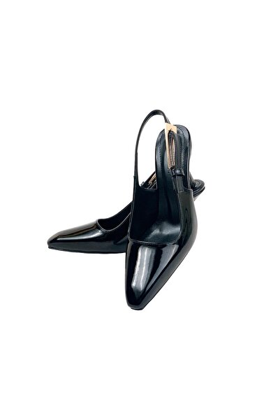 bescobel Women's Lerya Black Patent Leather Patent Leather Heeled Shoes 9 cm 5118