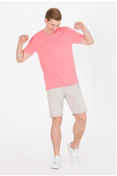 U.S. Polo Assn. ONLY ONLINE IN STORE Men's Salmon Basic Crew Neck T-Shirt
