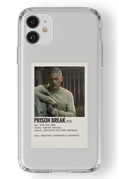 Space Star iPhone 11 Uyumlu Prison Break Minimalist Poster Tasarım Baskılı Şeffaf Kılıf