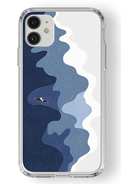 Space Star iPhone 11 Uyumlu Lonely Man Tasarım Baskılı Şeffaf Kılıf