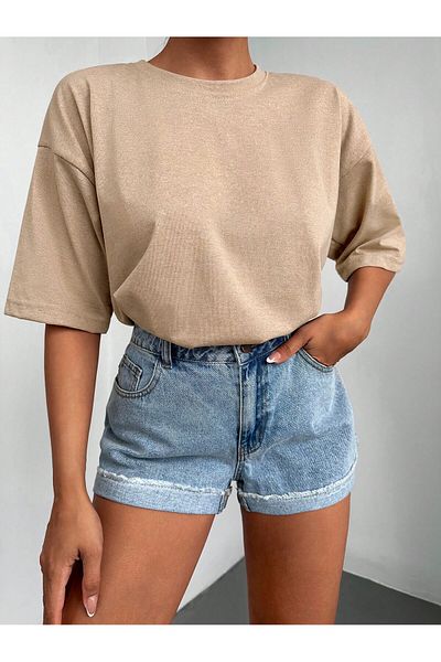 only moon μεγάλο μέγεθος Γυναικεία ρούχα Unisex Μπλουζάκι με στάμπα πλάτης Oversize