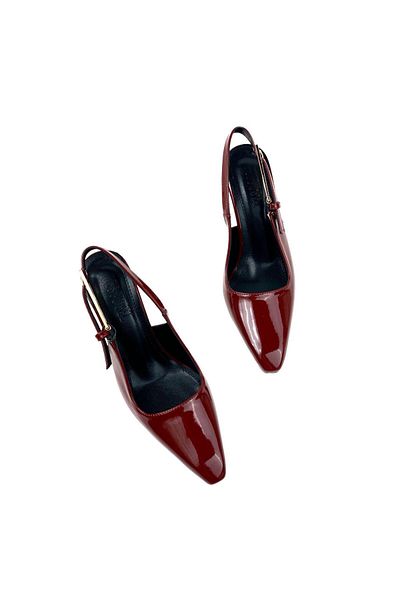 bescobel Women's Lerya Claret Red Patent Leather Patent Leather Heeled Shoes 9 cm 5118