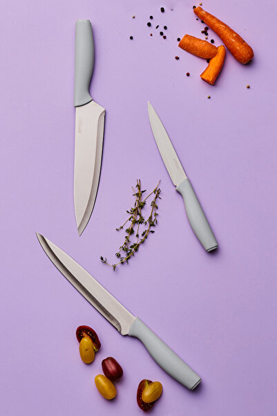 Emsan Logocity 3'lü Bıçak Seti Koyu Gri