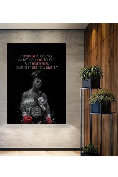 Teona Ahşap Ahşap Modern Dekoratif Mike Tyson Oda Kare Şeklinde Duvar Dekoras...