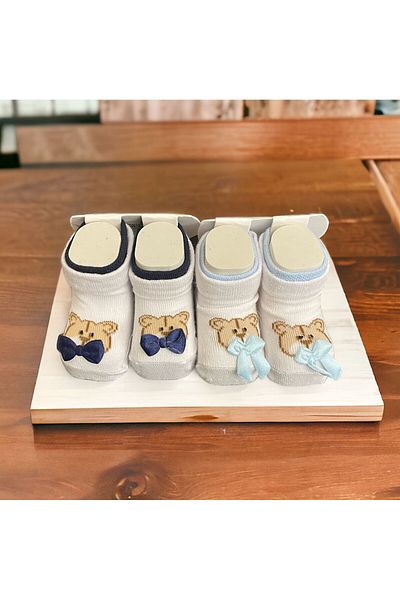 Minidamla 2-Piece Summer Baby Booties Socks Blue And Navy