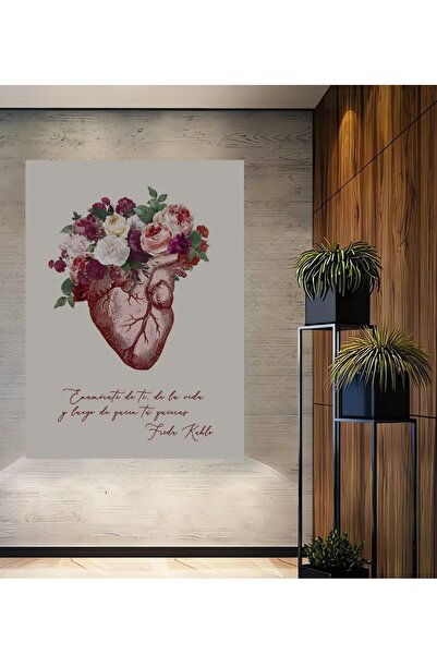 Teona Ahşap Ahşap Modern Sanat Anatomik Çiçek Kalp Kare Şeklinde Dekorasyon T...