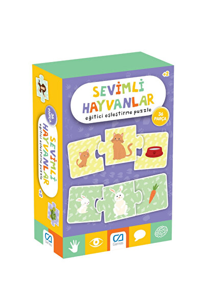 CA Games Sevimli Hayvanlar 2+ Yaş Çocukları için 36 Parçalı Eğitici Eşleştirm...