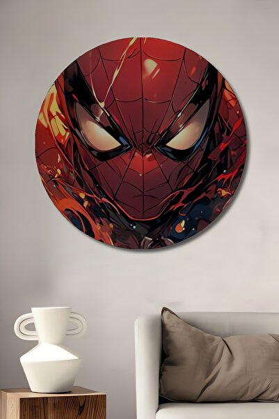 Teona Ahşap Ahşap Modern Dijital Spiderman Genç Odası Daire Şeklinde Dekorasy...